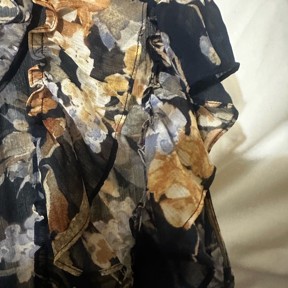 Ralph Lauren Black and Gold Floral Blouse - Picture 4 of 5